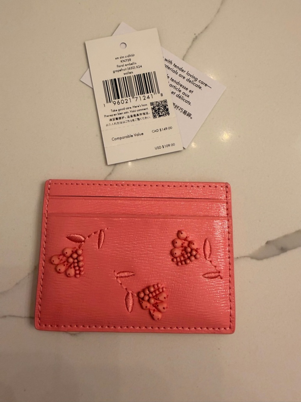 kate spade Grapefruit Soda Leather Card Case